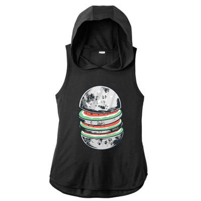 Moon Watermelon Ladies PosiCharge Tri-Blend Wicking Draft Hoodie Tank