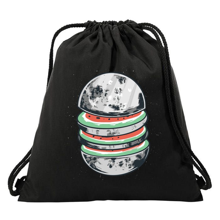 Moon Watermelon Drawstring Bag