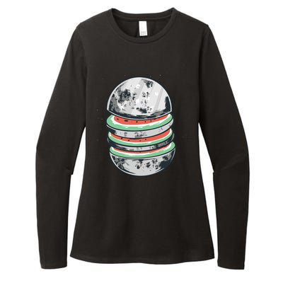 Moon Watermelon Womens CVC Long Sleeve Shirt