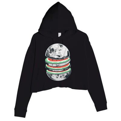 Moon Watermelon Crop Fleece Hoodie