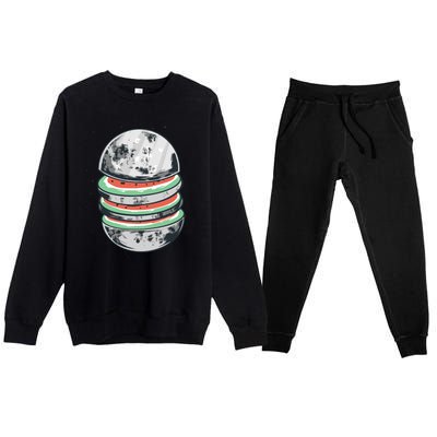 Moon Watermelon Premium Crewneck Sweatsuit Set