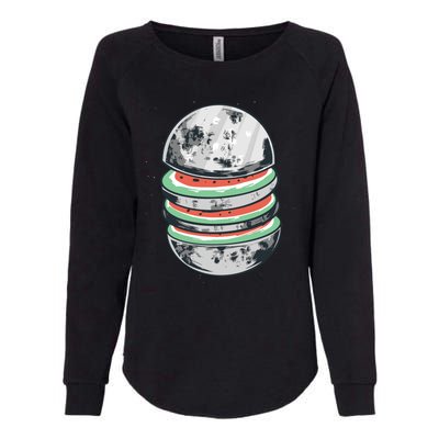 Moon Watermelon Womens California Wash Sweatshirt