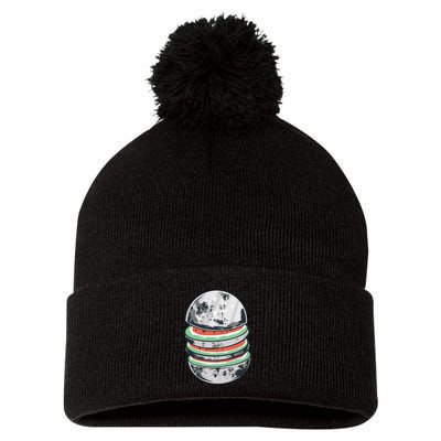 Moon Watermelon Pom Pom 12in Knit Beanie