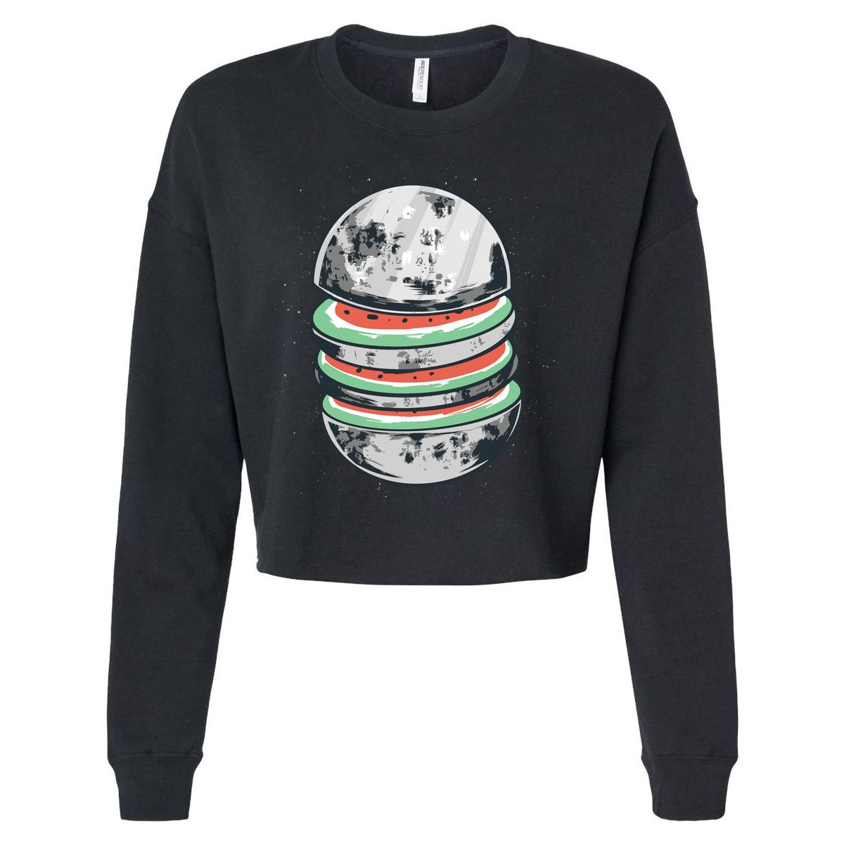 Moon Watermelon Cropped Pullover Crew