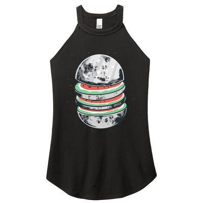 Moon Watermelon Women's Perfect Tri Rocker Tank