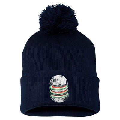 Moon Watermelon Pom Pom 12in Knit Beanie