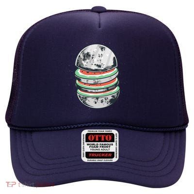 Moon Watermelon High Crown Mesh Back Trucker Hat