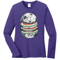 Moon Watermelon Ladies Long Sleeve Shirt