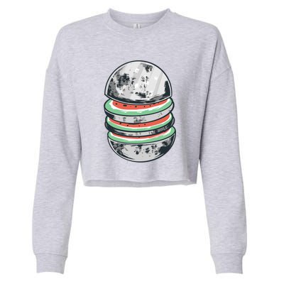 Moon Watermelon Cropped Pullover Crew