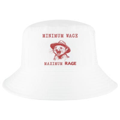 Minimum Wage Maximum Rage Funny Opossums Raccoon Lovers Cool Comfort Performance Bucket Hat