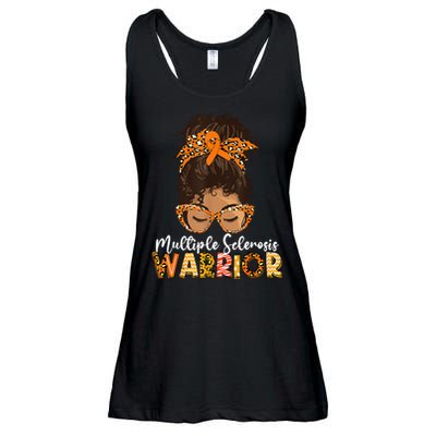 MS Warrior Messy Bun - Multiple Sclerosis Awareness Ladies Essential Flowy Tank