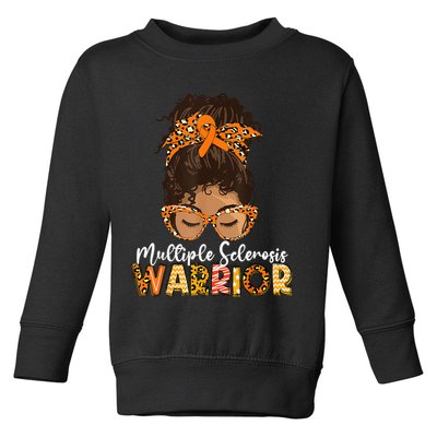 MS Warrior Messy Bun - Multiple Sclerosis Awareness Toddler Sweatshirt