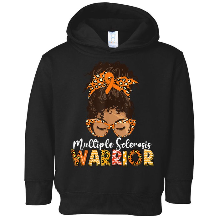MS Warrior Messy Bun - Multiple Sclerosis Awareness Toddler Hoodie