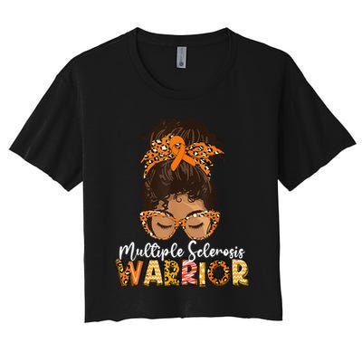 MS Warrior Messy Bun - Multiple Sclerosis Awareness Crop Top