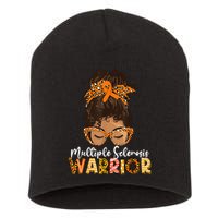 MS Warrior Messy Bun - Multiple Sclerosis Awareness Short Acrylic Beanie