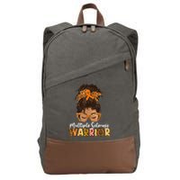 MS Warrior Messy Bun - Multiple Sclerosis Awareness Cotton Canvas Backpack
