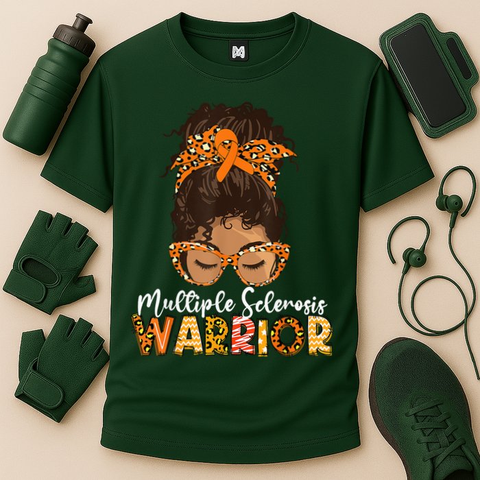 MS Warrior Messy Bun - Multiple Sclerosis Awareness Performance Shirt