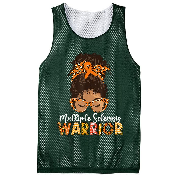MS Warrior Messy Bun - Multiple Sclerosis Awareness Mesh Reversible Basketball Jersey Tank