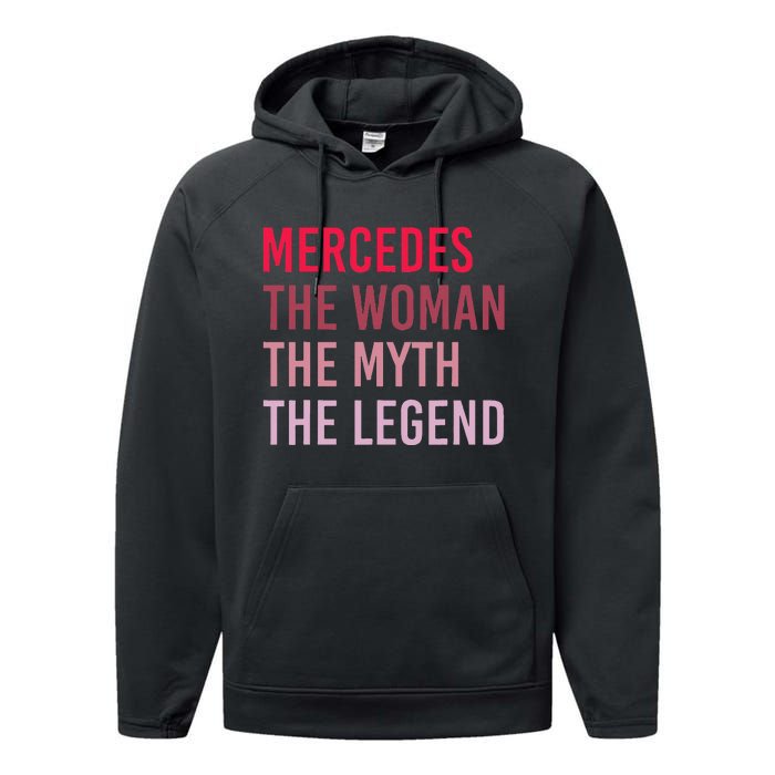 Mercedes Woman Myth Legend Personalized Name Birthday Gift Performance Fleece Hoodie