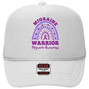 Migraine Warrior Migraine Awareness Rainbow High Crown Mesh Back Trucker Hat