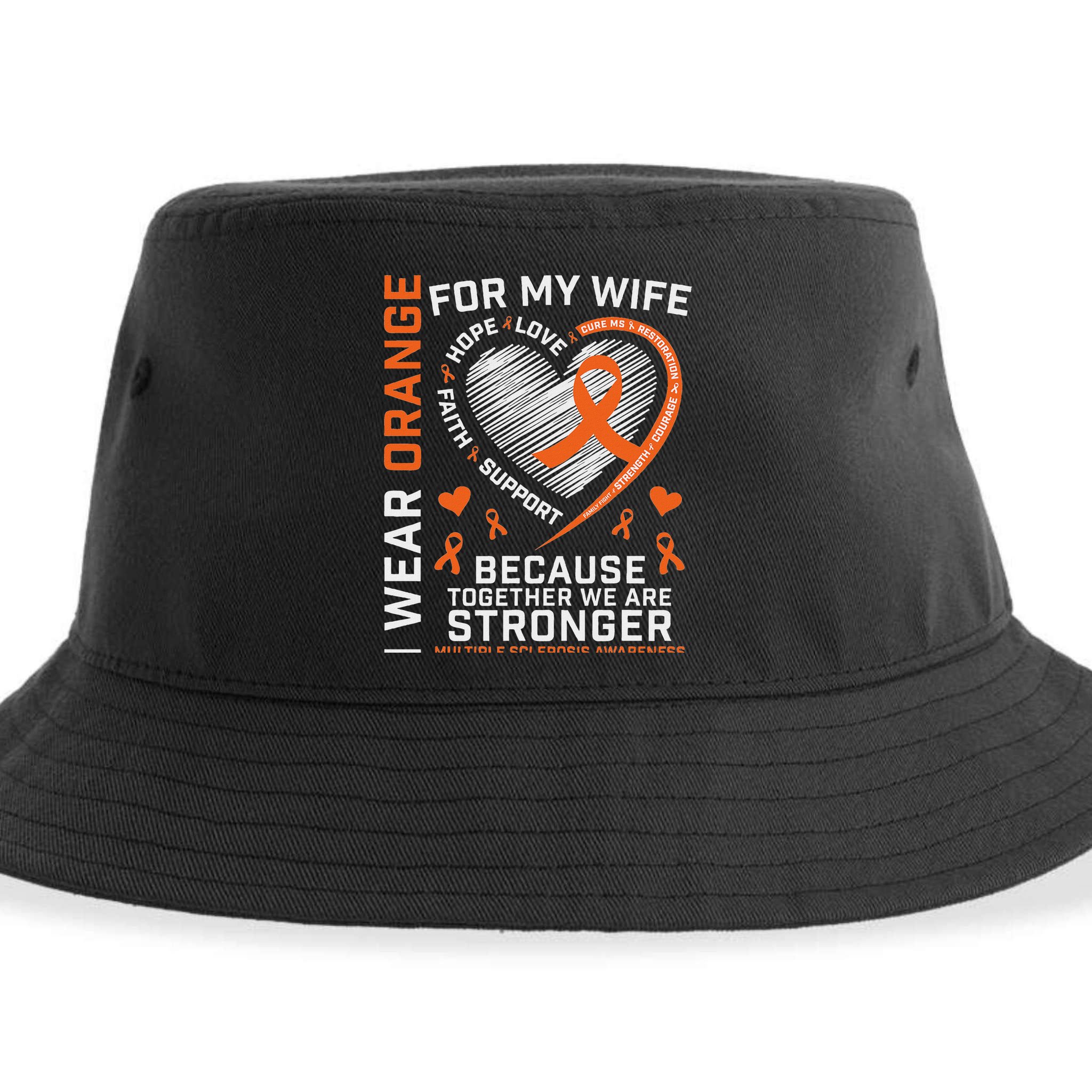 Ms Wife Multiple Sclerosis Ms Awareness Sustainable Bucket Hat