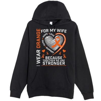 Ms Wife Multiple Sclerosis Ms Awareness Premium Pullover Hoodie