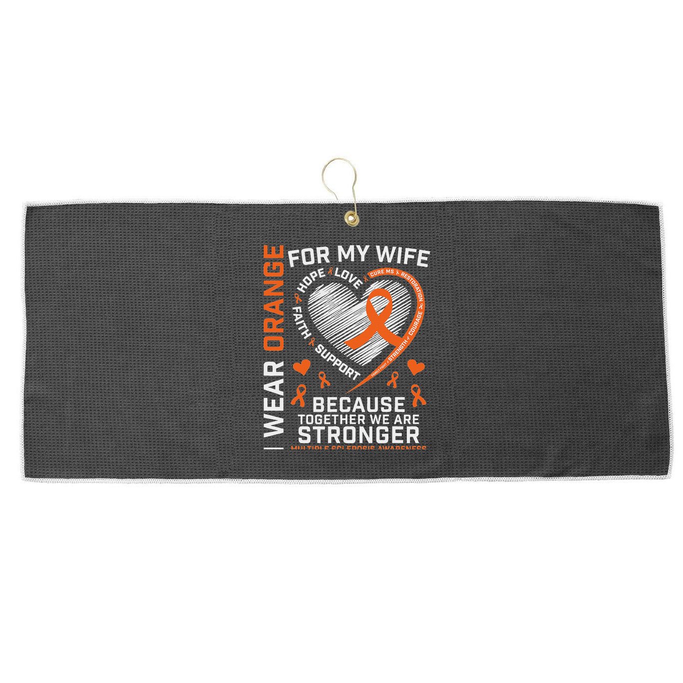 Ms Wife Multiple Sclerosis Ms Awareness Large Microfiber Waffle Golf Towel