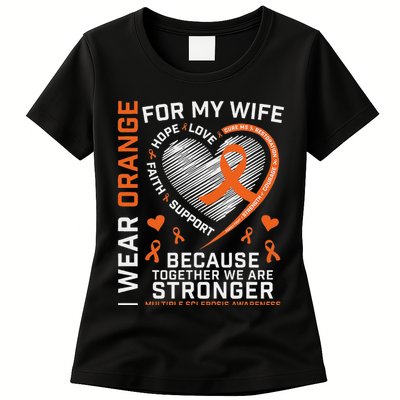 Ms Wife Multiple Sclerosis Ms Awareness Womens T-Shirt