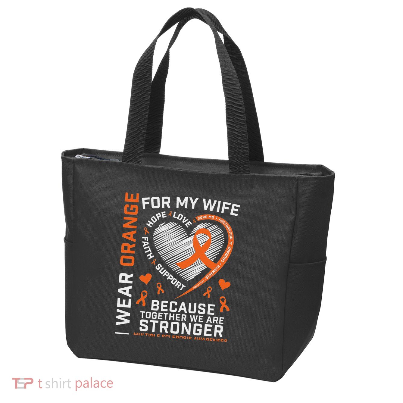 Ms Wife Multiple Sclerosis Ms Awareness Zip Tote Bag