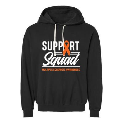 Ms Warrior Ms Support Squad Multiple Sclerosis Awareness Cute Gift Garment-Dyed Fleece Hoodie