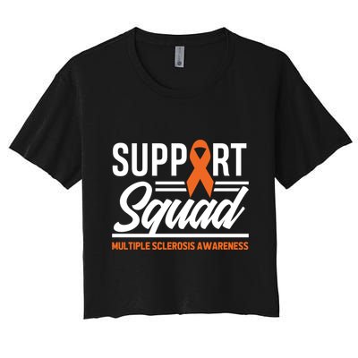 Ms Warrior Ms Support Squad Multiple Sclerosis Awareness Cute Gift Crop Top