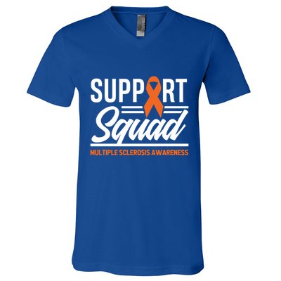 Ms Warrior Ms Support Squad Multiple Sclerosis Awareness Cute Gift V-Neck T-Shirt