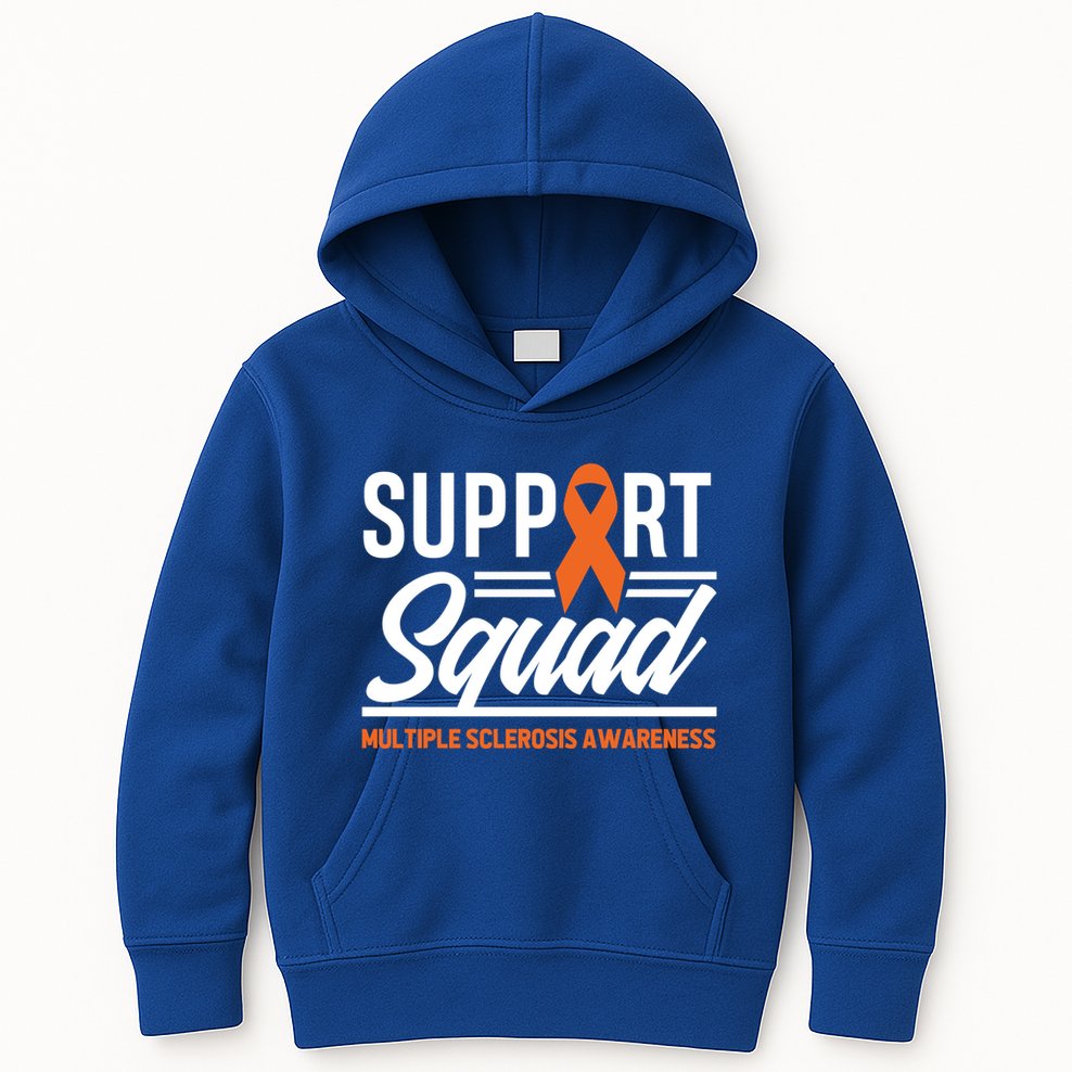 Ms Warrior Ms Support Squad Multiple Sclerosis Awareness Cute Gift Kids Hoodie