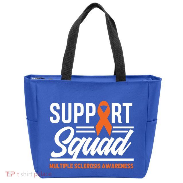 Ms Warrior Ms Support Squad Multiple Sclerosis Awareness Cute Gift Zip Tote Bag