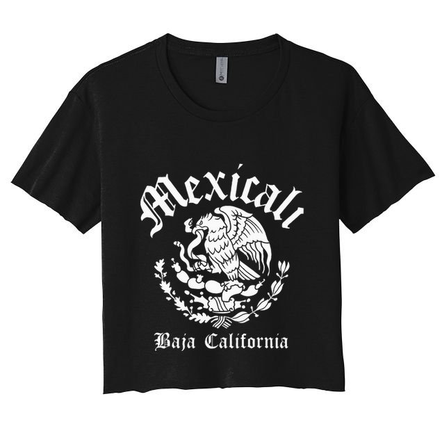 Mexicali With Mexican Emblem Mexicali Crop Top