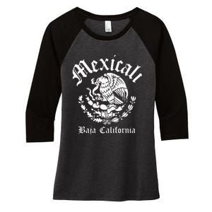 Mexicali With Mexican Emblem Mexicali Women's Tri-Blend 3/4-Sleeve Raglan Shirt