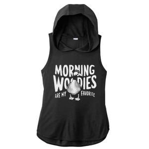 Morning Woody My Favorite Duck Hunting Funny Hunter Ladies PosiCharge Tri-Blend Wicking Draft Hoodie Tank