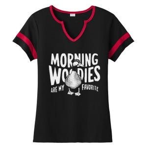 Morning Woody My Favorite Duck Hunting Funny Hunter Ladies Halftime Notch Neck Tee