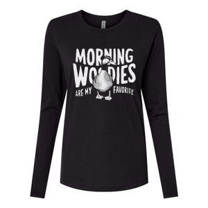 Morning Woody My Favorite Duck Hunting Funny Hunter Womens Cotton Relaxed Long Sleeve T-Shirt