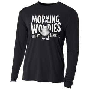 Morning Woody My Favorite Duck Hunting Funny Hunter Cooling Performance Long Sleeve Crew