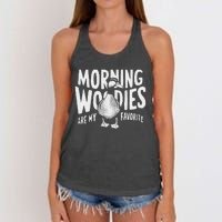 Morning Woody My Favorite Duck Hunting Funny Hunter Women's Knotted Racerback Tank