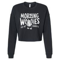 Morning Woody My Favorite Duck Hunting Funny Hunter Cropped Pullover Crew