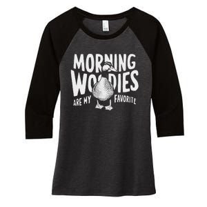 Morning Woody My Favorite Duck Hunting Funny Hunter Women's Tri-Blend 3/4-Sleeve Raglan Shirt