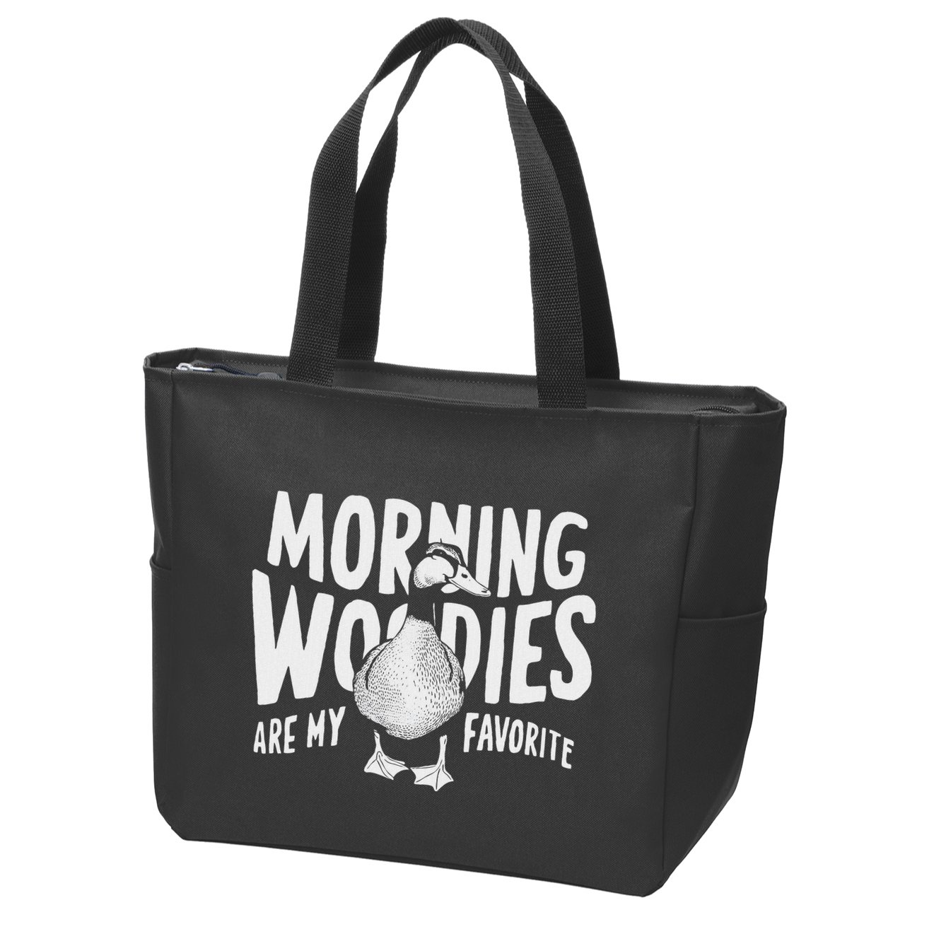 Morning Woody My Favorite Duck Hunting Funny Hunter Zip Tote Bag