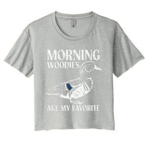 Morning Woody My Favorite Duck Hunting Funny Hunter Women's Crop Top Tee