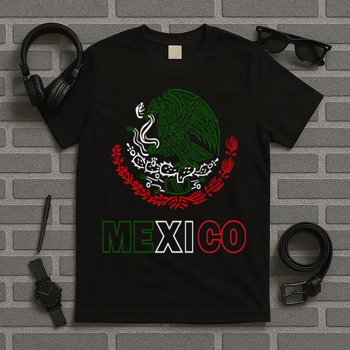 Mexico With Mexican Eagle From Flag T-Shirt