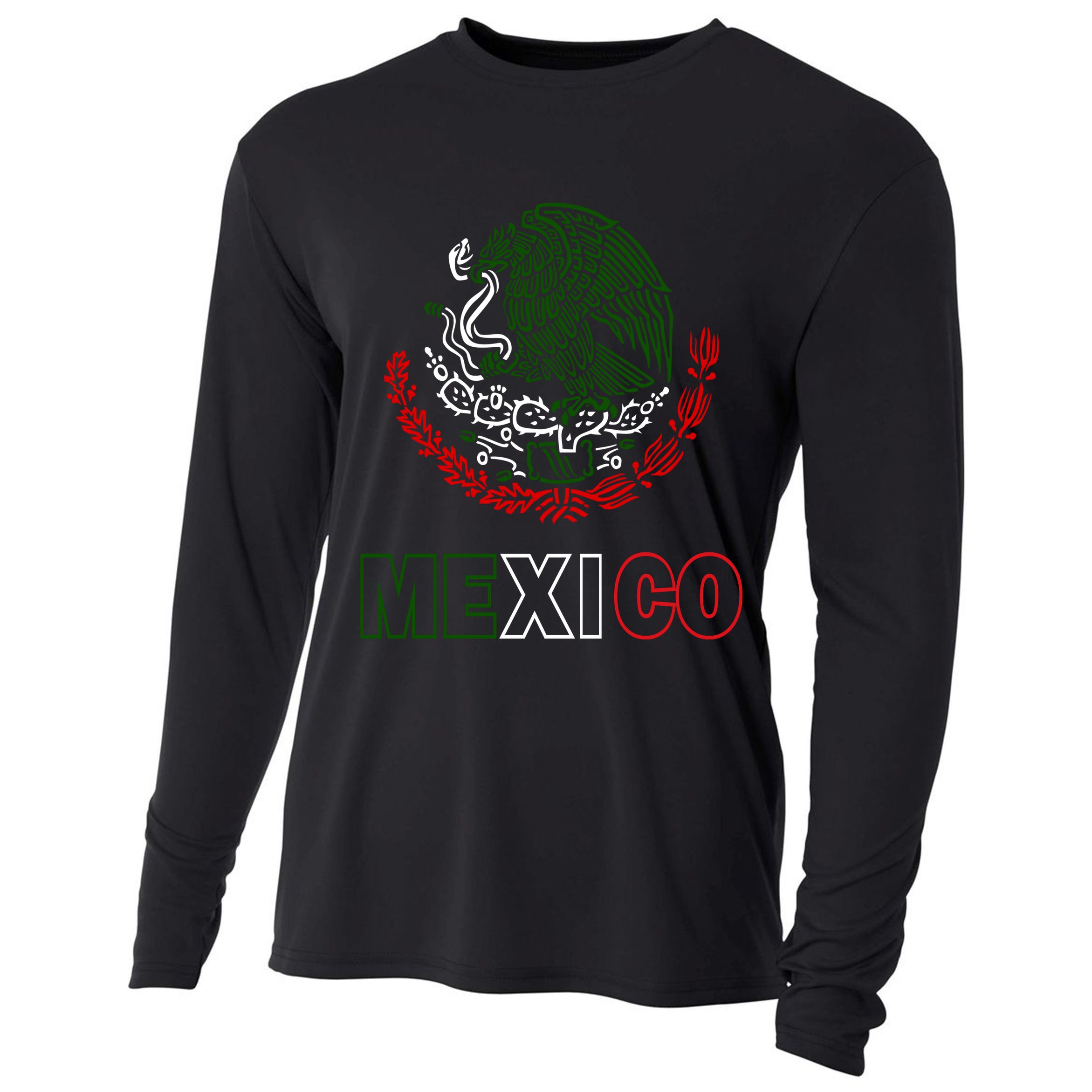 Mexico With Mexican Eagle From Flag Cooling Performance Long Sleeve Crew