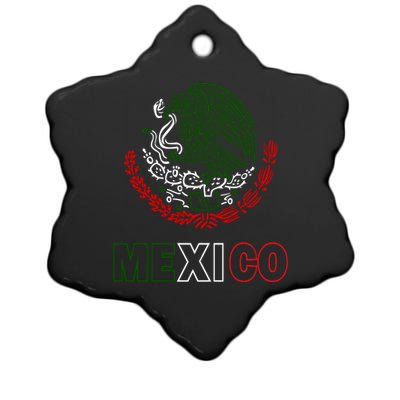 Mexico With Mexican Eagle From Flag Ceramic Star Ornament