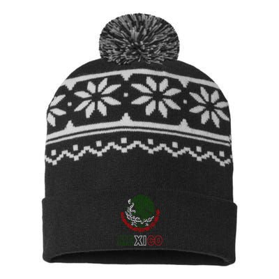 Mexico With Mexican Eagle From Flag USA-Made Snowflake Beanie