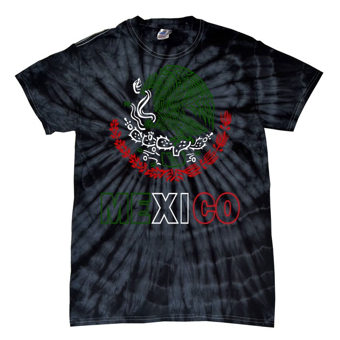 Mexico With Mexican Eagle From Flag Tie-Dye T-Shirt